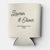 Natural White Script Minimalist Wedding 缶クーラー (正面)