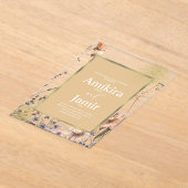 Natural Wildflowers Bohemian Wedding アクリル招待状 (レイダウン)