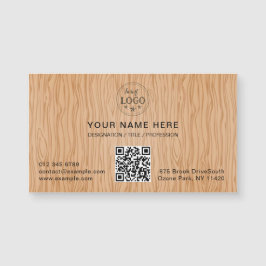 Natural Wood Texture Magnetic Business Card