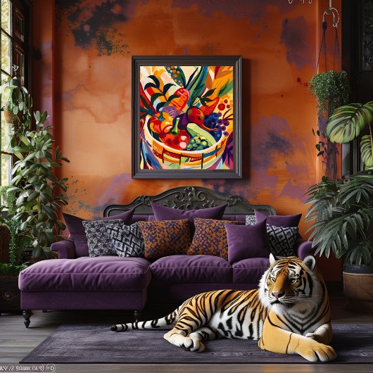 Naturaleza Muerta: Frutas en Estilo Favista. キャンバスプリント