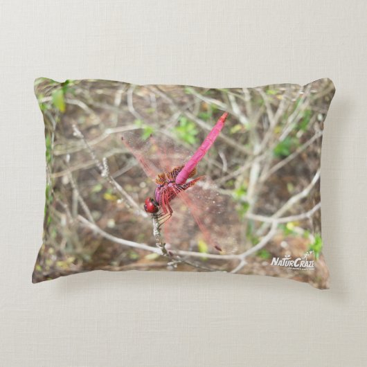 NaturCrazeピンクのトンボのアクセント枕 アクセントクッション (裏面)
