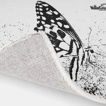 NaturCraze白黒の蝶の室内敷物