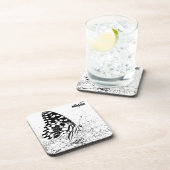 NaturCraze (B&W)バタフライ懸命プラスチックコースター コースター (右側)