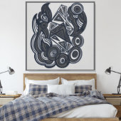 Nature and Geometry Harmony キャンバスプリント (インサイチュ (寝室))