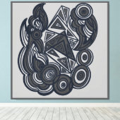 Nature and Geometry Harmony キャンバスプリント (インサイチュ (ウッドフロア))