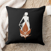 Nature and Woman Silhouette Elegant Feminine Art クッション (ブランケット)