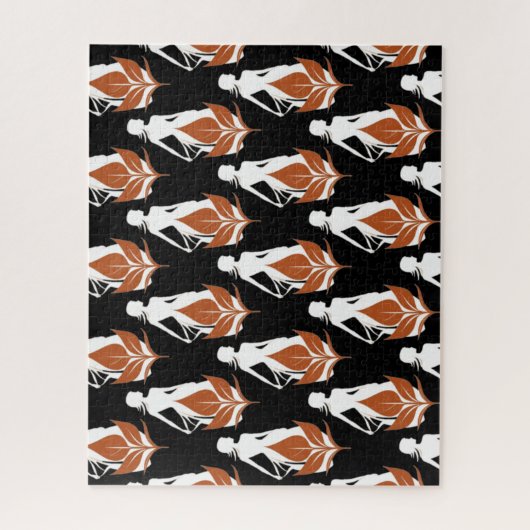 Nature and Woman Silhouette Elegant Feminine Art  ジグソーパズル (縦)