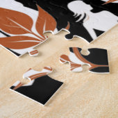 Nature and Woman Silhouette Elegant Feminine Art  ジグソーパズル (側面)