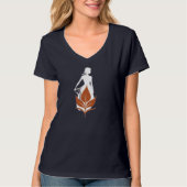 Nature and Woman Silhouette Elegant Feminine Art  Tシャツ (正面)