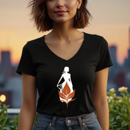 Nature and Woman Silhouette Elegant Feminine Art  Tシャツ