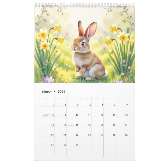 Nature animals habitat calendar カレンダー (3月 2026)