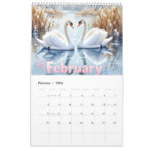 Nature animals habitat calendar カレンダー (2月 2026)