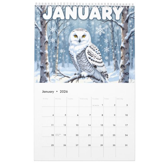 Nature animals habitat calendar カレンダー (1月 2026)