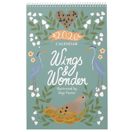 Nature Art Calendar with Backyard Birds & Flowers カレンダー (カバー)