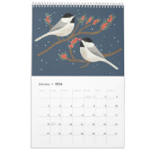 Nature Art Calendar with Backyard Birds & Flowers カレンダー (1月 2026)