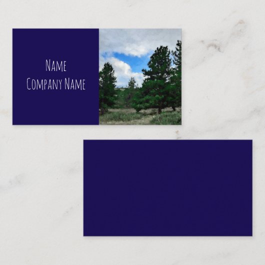nature art mountain pine trees dark blue custom 名刺 (正面/裏面)