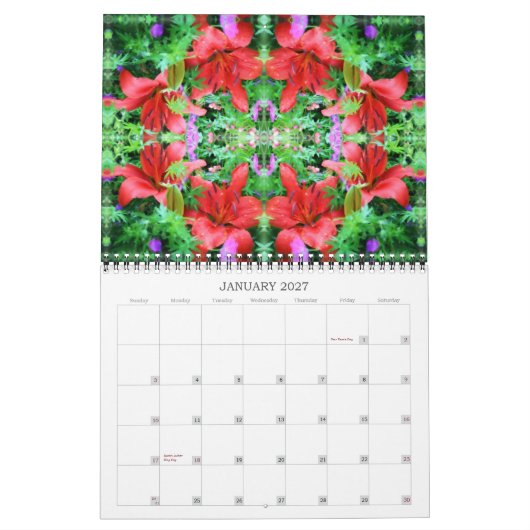 Nature Art Patterns カレンダー (1月 2027)