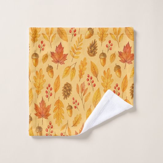 Nature autumn pattern ウォッシュタオル (ウォッシュタオル)