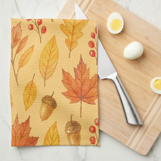 Nature autumn pattern キッチンタオル (四つ折り)