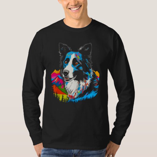 Nature  Border Collie Tシャツ (正面)