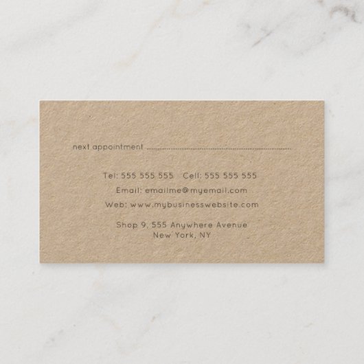 Nature Branch Minimalist Appointment Cards 予約カード (裏面)