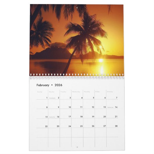 Nature Calendar Philippines カレンダー (2月 2026)