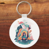 Nature Calm Aesthetic Art Keychain キーホルダー (裏面)