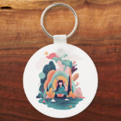 Nature Calm Aesthetic Art Keychain キーホルダー (正面)