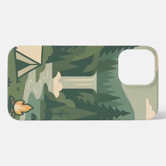 Nature Camping – Coque iPhone Forêt, Cascade  iPhoneケース (裏面横)