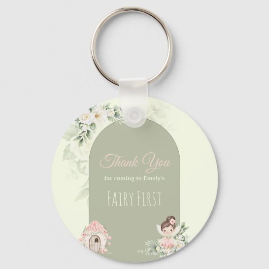 Nature Cute Flower Fairy 1st Birthday キーホルダー (正面)