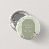 Nature Cute Flower Fairy 1st Birthday Button 缶バッジ (正面&裏面)