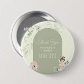 Nature Cute Flower Fairy 1st Birthday Button 缶バッジ (正面&裏面)