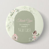 Nature Cute Flower Fairy 1st Birthday Button 缶バッジ (正面)