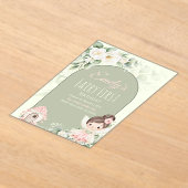 Nature Cute Flower Fairy 1st Birthday Invitation アクリル招待状 (レイダウン)