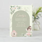 Nature Cute Flower Fairy 1st Birthday Invitation 招待状 (スタンド正面)