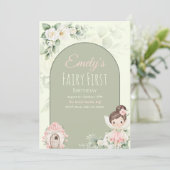 Nature Cute Flower Fairy 1st Birthday Invitation 招待状 (スタンド正面)