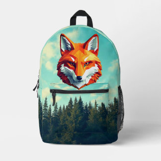 Nature Design With Red Fox プリントバックパック
