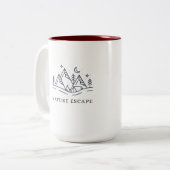 Nature Escape Camping Illustration ツートーンマグカップ (正面左)