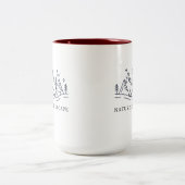 Nature Escape Camping Illustration ツートーンマグカップ (中央)