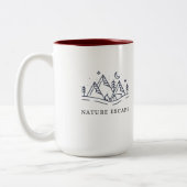 Nature Escape Camping Illustration ツートーンマグカップ (左)