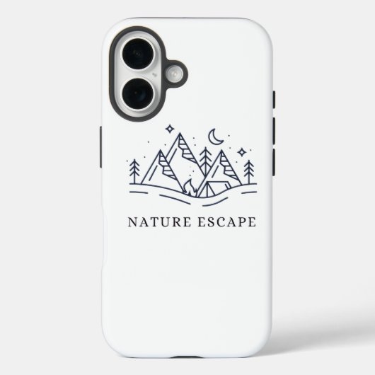 Nature Escape Mountain Camping iPhone Case Case-Mate iPhoneケース (裏面)