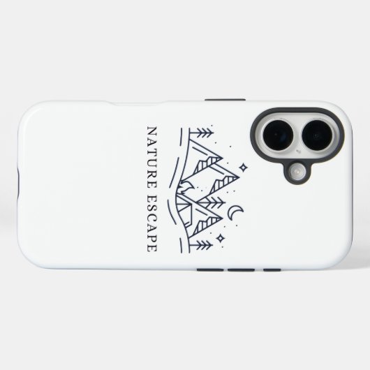 Nature Escape Mountain Camping iPhone Case Case-Mate iPhoneケース (裏面 (横))