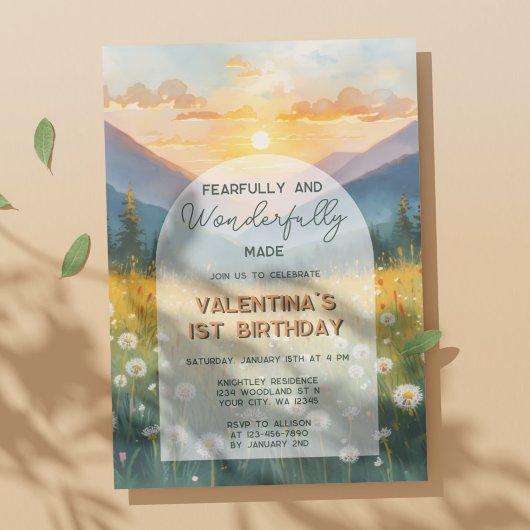 Nature Fearfully & Wonderfully Made Bible Birthday 招待状