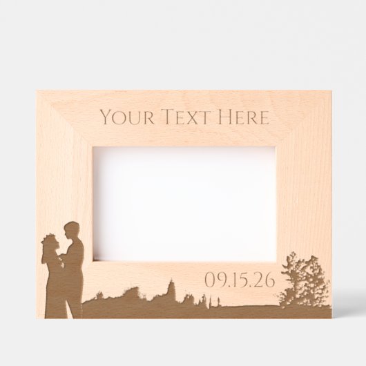 Nature Floral Wedding Personalized レーザー彫刻フレーム (正面)