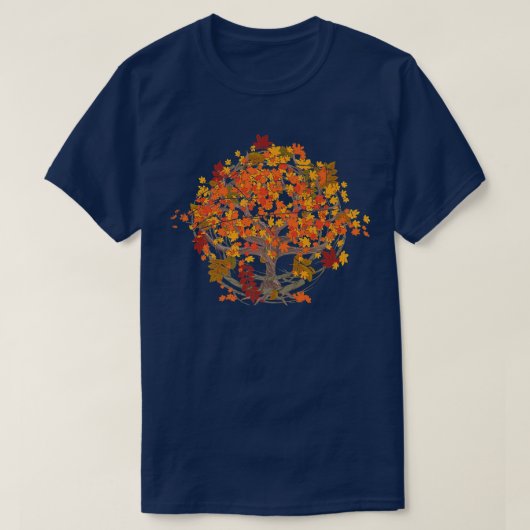 Nature Forest Autumn Tree Colorful Leaves Fall Tシャツ (デザイン正面)