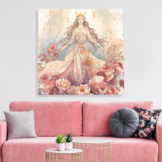 Nature Goddess Boho Wall Art  キャンバスプリント (インサイチュ (リビング))