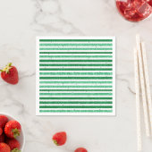 Nature Green White Horizontal Glitter Stripes スタンダードカクテルナプキン (インサイチュ)