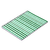 Nature Green White Horizontal Glitter Stripes ノートブック (左側)