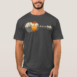 Nature guitar with guitarist and guitar with natur tシャツ