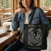 Nature Hiker River Badge Your Text トートバッグ